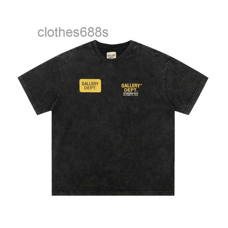 

Hoodies shirts Mens Fashion T Shirt Gallerydepts European and American Brand High Street Letter Printing Washing Old Couple Short Sleeve T-shirt Men' HP2D, Black