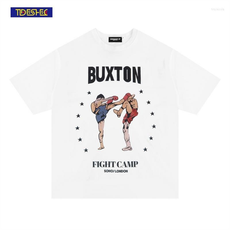 

Men' T-Shirts Street Hip Hop T-Shirt Men Cartoon Boxing Graphic Print Fashion Loose Oversized Cotton 2022 O-Neck Tee TopMen' Trix22, White