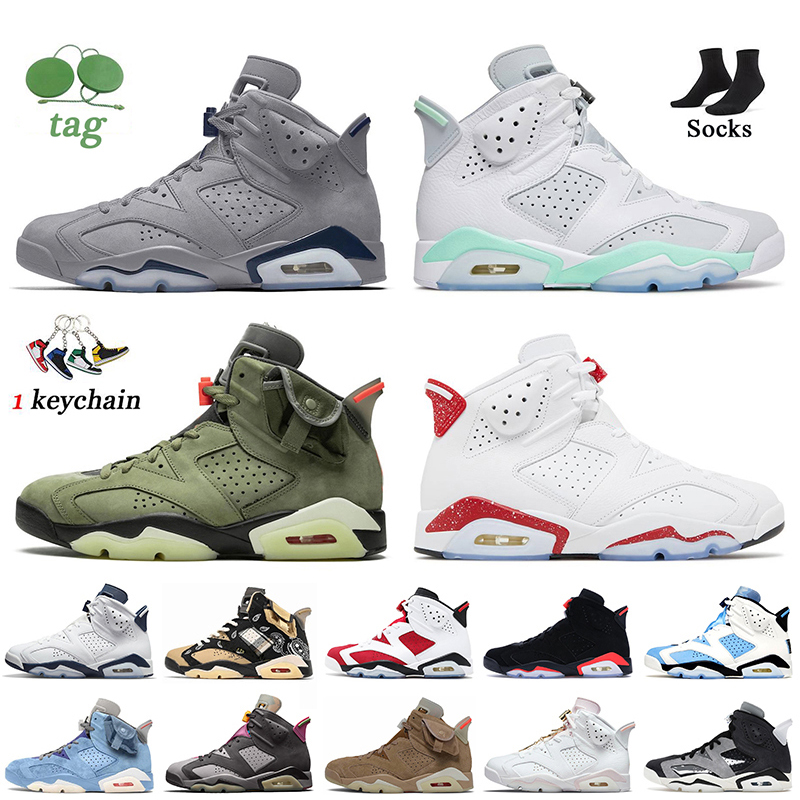 

Georgetown Mint 6s Jumpman 6 Basketball Shoes 2022 OG Cactus Jack Red Oreo UNC Carmine Black Infrared Electric Green Midnight Navy DMP Mens Trainers Sneakers, D47 quai 54 purple 40-47