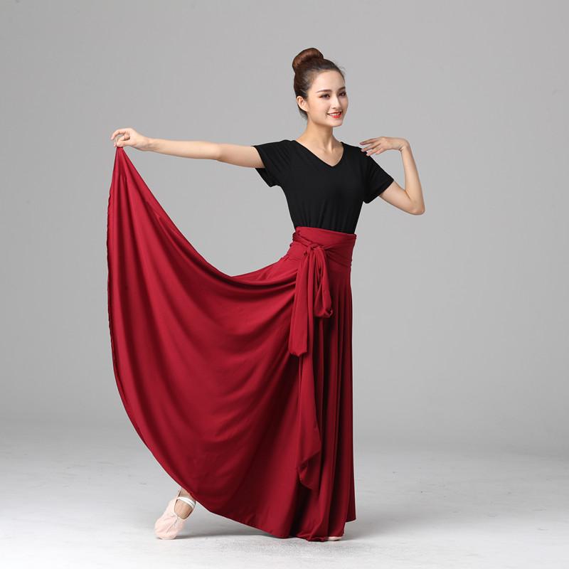 

Stage Wear Women Dancing Costume Flamenco Waltz Ballroom Dance Skirt Classical Competition Practice Bandage Big Swing Spanish SkirtsStage, Top