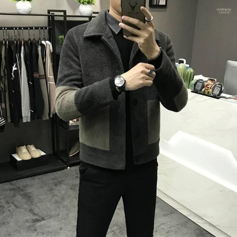 

Men's Wool & Blends Men Male Leisure Woolen Cloth Coat Dust Brief Paragraph Long Cashmere In Autumn Winter Viol22, Black