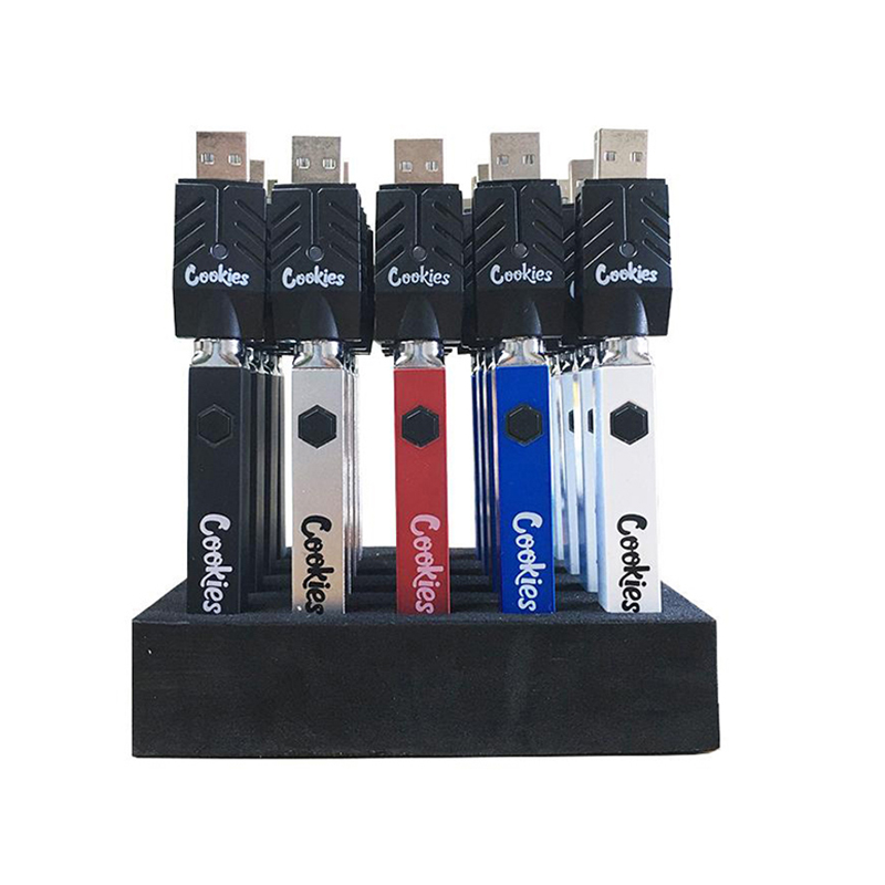 

Cookies Backwoods Quad Battery 510 thread 500mAh Preheat VV 3.3V-4.2V Vape Pen USB Charger With Display Box 20pcs/pack