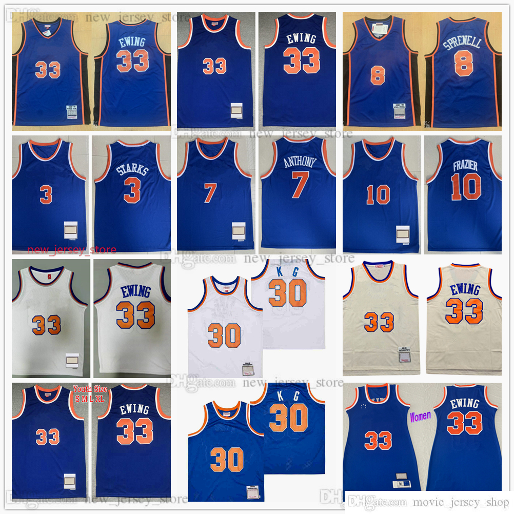 

Mitchell and Ness Basketball 8 Latrell 33 Patrick Sprewell Ewing Jerseys Classic Retro 7 Carmelo 3 John Anthony Starks 10 Walt 30 Bernard Frazier Man Women Skirt Youth, Mitchellness 1984-85