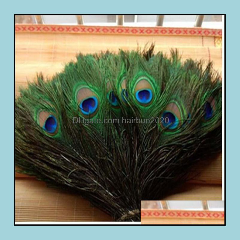 

Feathers Retail Services Office School Business Industrial Wholesale 100Pcs/Lot 10-44Inch/25-110Cm Beautif High Quality Natural Peacock Ey