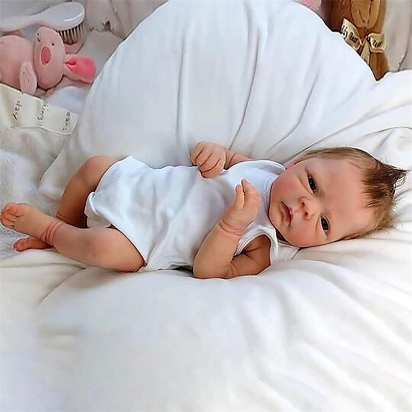 

Reborn Baby Dolls 18inch Handmade born Full Silicone Body Realistic Lifelike Toddler Babies Kids Toy Gifts for Age 220504