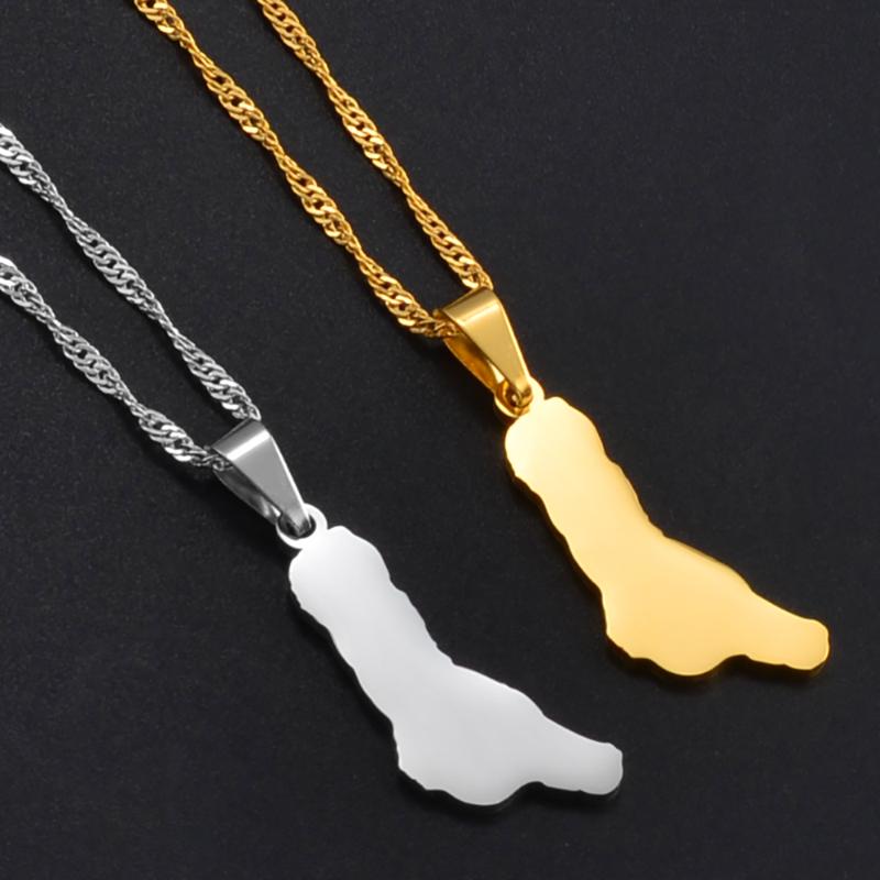 

Chains Anniyo Comoros Moroni Union Of Map Pendant Necklaces Silver Color/Gold Des Comores Jewelry #266121