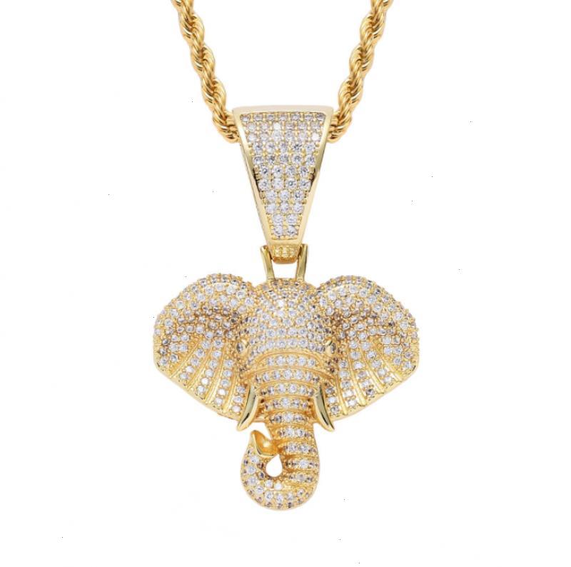 

Exquisite Elephant Necklace Men Women Iced Out Pendant Hip Hop Jewelry Birthday