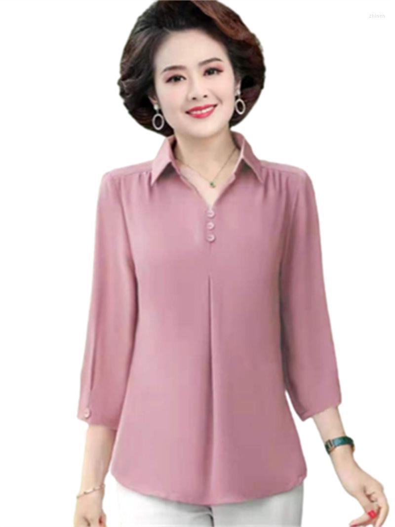 

Women's Blouses & Shirts Women Spring Autumn Lady Fashion Casual Half Sleeve Turn-down Collar Solid Color Blusas Tops WY0497Women's, Khaki