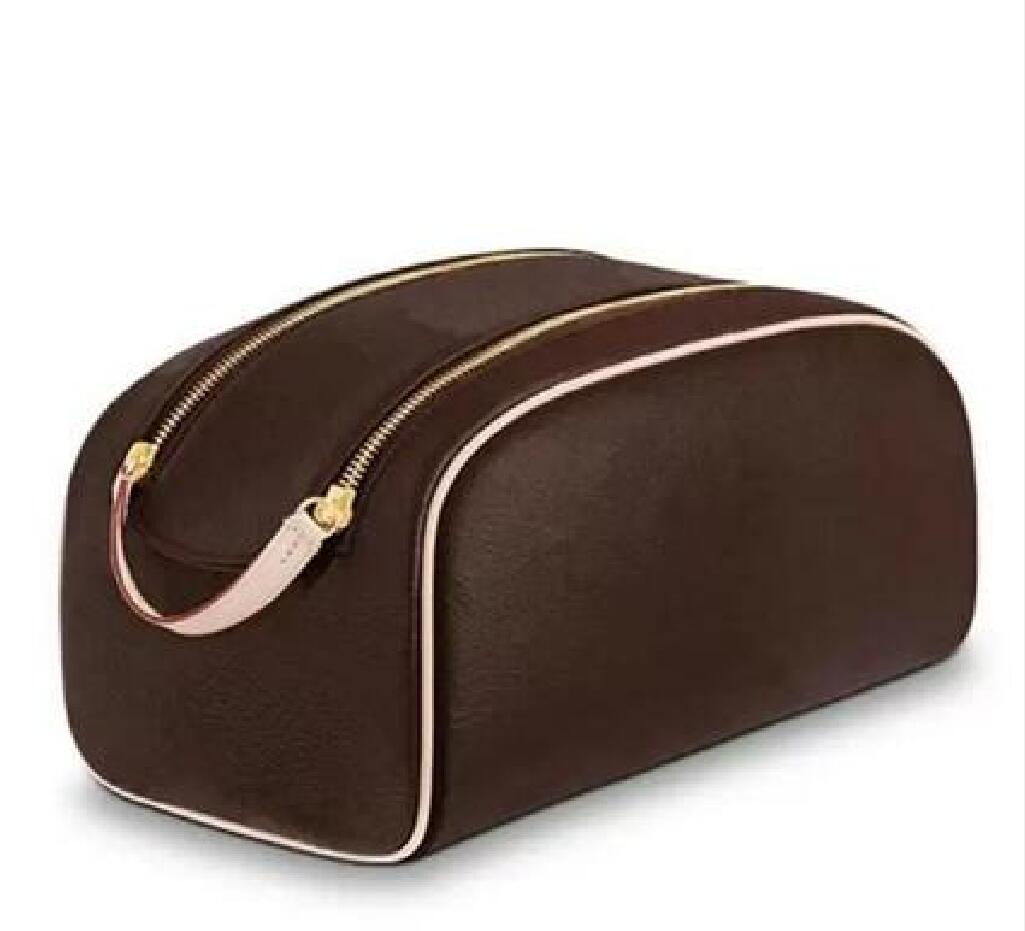 

High-end quality men travelling toilet bag fashion women wash bag large capacity cosmetic bags makeup toiletry bag Pouch, Brown