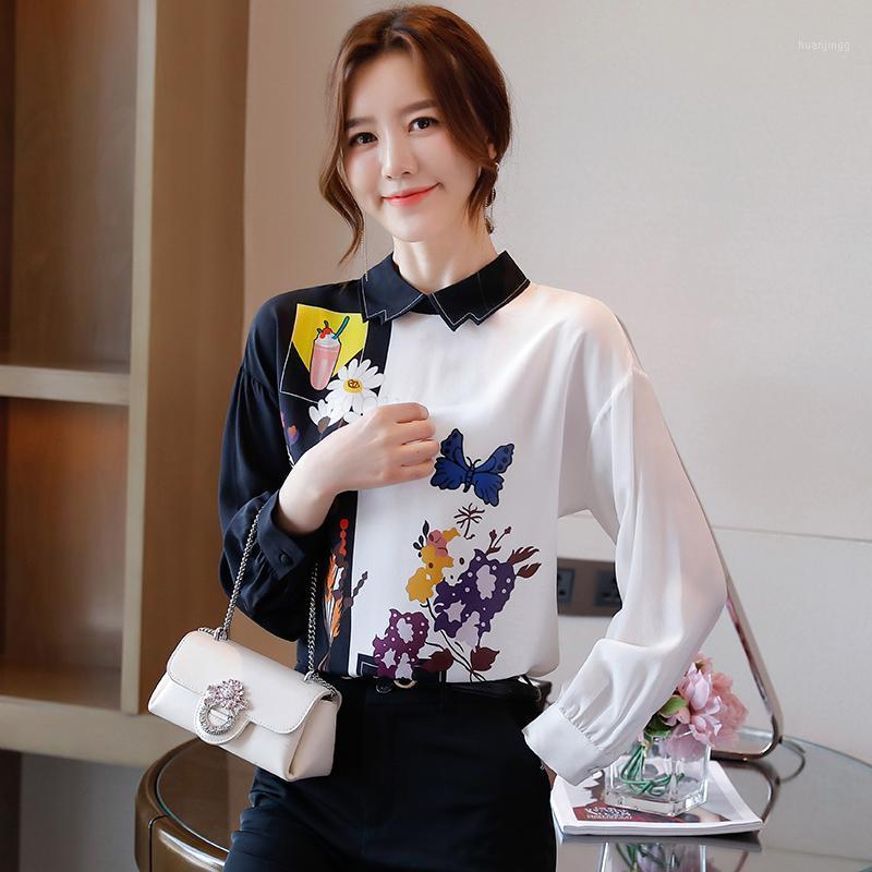 

Korean Fashion Silk Women Blouses Spring/Autumn Office Lady Shirt And Blouse Long Sleeve Blusas Largas Plus Size Tops Women' & Shirts, Black