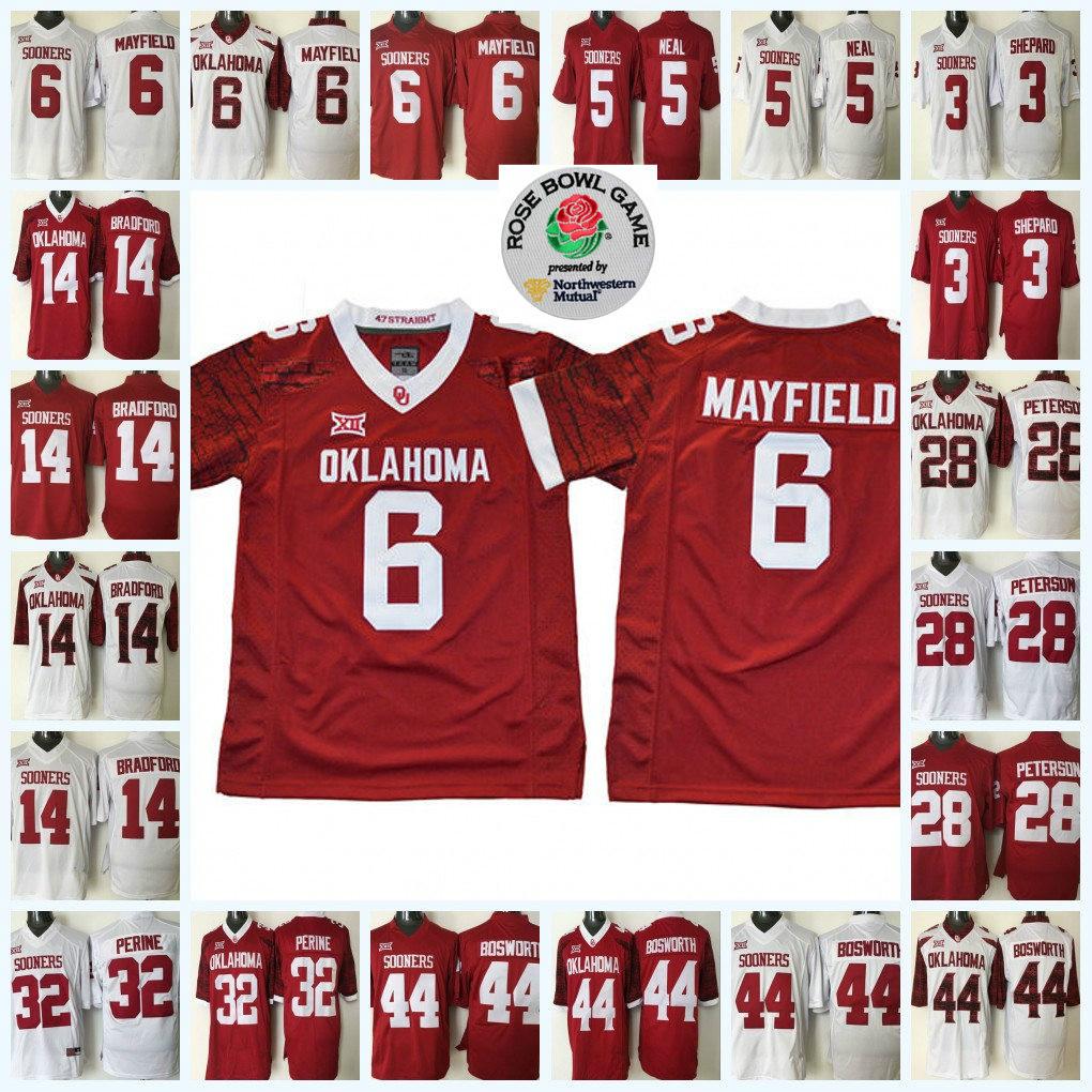 

Mens NCAA Oklahoma Sooners Baker Mayfield College Football Jersey 28 Adrian Peterson 44 Brian Bosworth 14 Sam Bradford OSU Sooners Jersey, 28 adrian peterson red limited