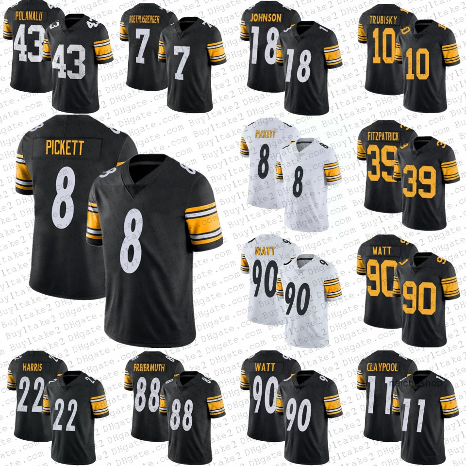 

22 Najee Harris 8 Kenny Pickett TJ Watt Pittsburgh''Steelers''Football 10 Trubisky Jersey Ben Roethlisberger 55 Bush''nfl''Jersey, Youth