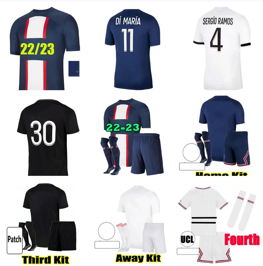 

maillot de foot 21 22 23 pSGs soccer jerseys special Champions MBAPPE HAKIMI SERGIO RAMOS 2022 2023 Wijnaldum MESSIs ICARDI men kids VERRAT, Third 1