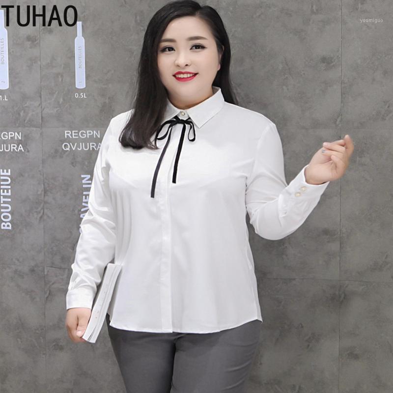 

Women's Blouses & Shirts TUHAO Autumn Winter 5XL 6XL 7XL 8XL Plus Size Women WHITE Tops Blouse Woman Elegante Blusas Top Shirt, As picture