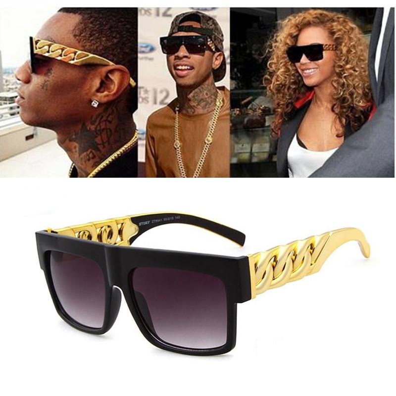 

Sunglasses Fashion Celebrity Inspired Gold Metal Chain Beyonce Vintage Hip Hop Sun Glasses Zonnebril DamesSunglasses
