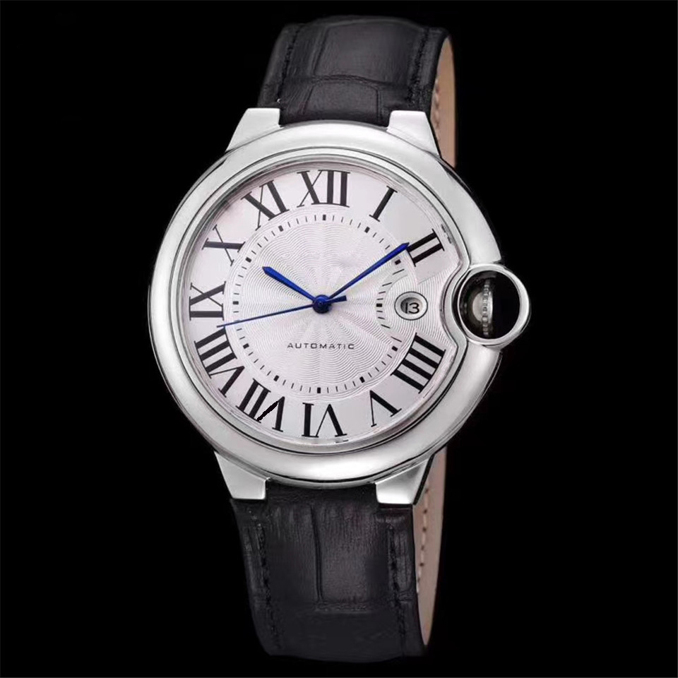 

Luxury designer watch High Quality Leather strap Autoamtic Mechanical Wristwatches Men Watches montre de luxe, Color 3