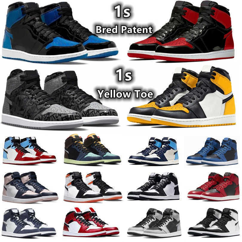 

1 1s mens Basketball Shoes Sneakers Yellow Toe Rebellionaire Bred Patent Dark Mocha Marina Blue Bubble Gum Obsidian Shadow Twist men women, Color#31