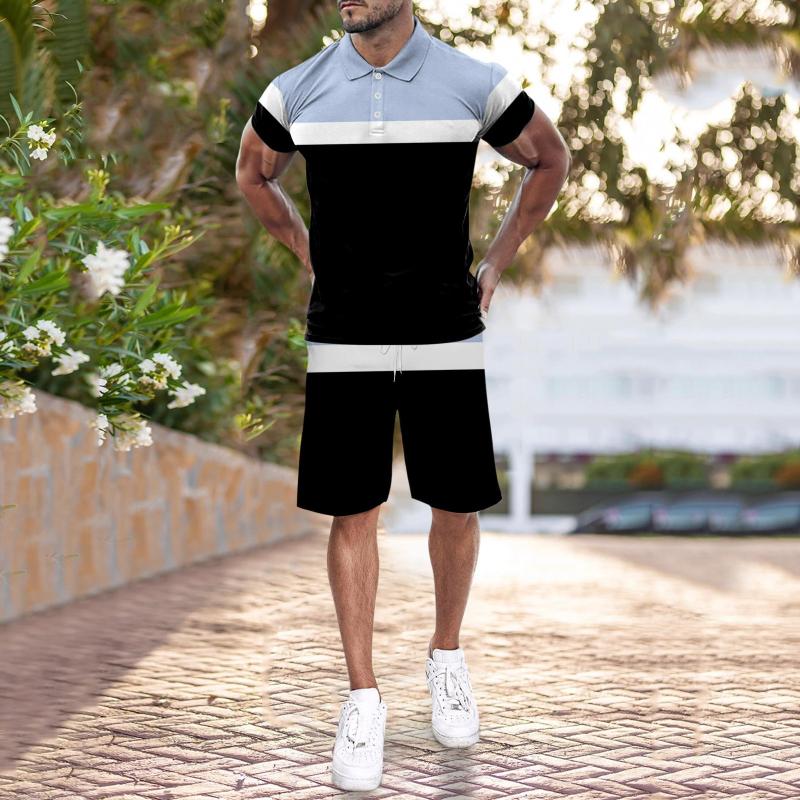 

Men's Tracksuits Tan Suit Mens Fashion Short Sleeve T Shirt And Shorts Set Summer 2 Piece Outfit Black Slim JacketMen's