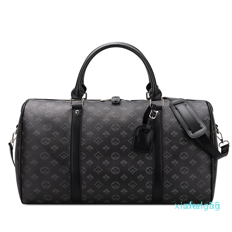 

Men Duffel Bags Fashion Designer Women travel bag Poker black flower luggage high quality handbags large capacity sport outdoor tote SIZE 45, Good bags as pic