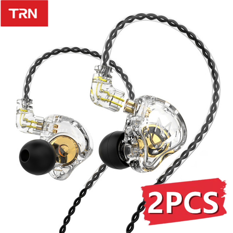 

TRN MT1 In Ear Earphone Dynamic DJ Monitor IEM Earbud HIFI Sport Noise Cancelling Headsets Microphone Cable ST1 M10 ST2 CS2, 2pcs black