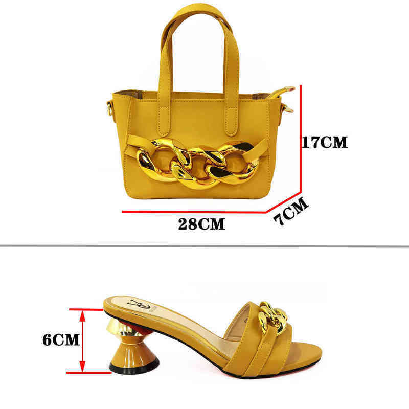 

Fashion Dress Shoes High Quality African Style Ladies and Bags Set Latest Yellow Italian Bag for Party 220512, Red