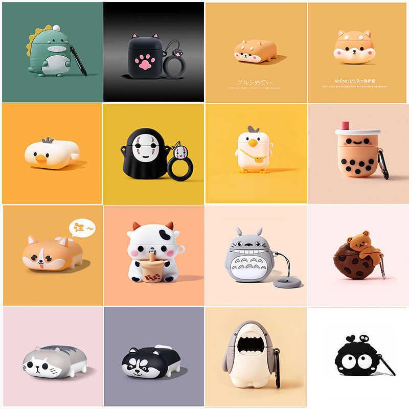 AirPods 1 2 3 PRO Cas de boîtier de chat de dessin animé de dessin animé de dessin animé pour Apple Airpods Pro pour AirPods 1 2 3 Coque de charg