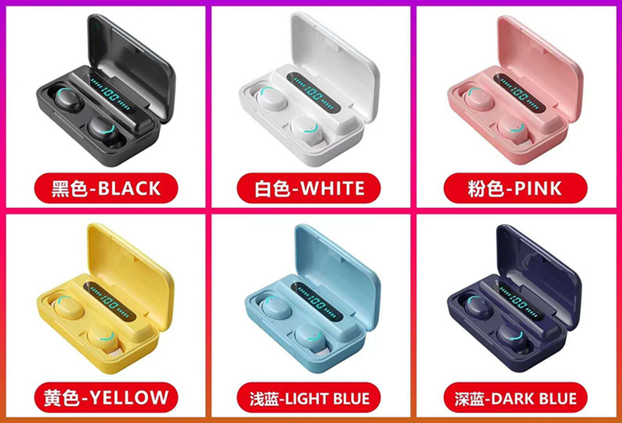 

F9-5C TWS Wireless Bluetooth Earphones Headphones 2200mAh Charging Box With Microphone Sport Waterproof Headsets Earbuds, Mixed color