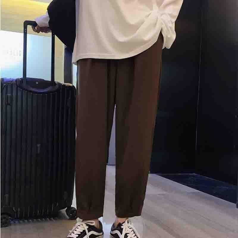 

Men's Pants Korean Trousers Version Of Casual Oversized Baggy With A Droop 9 Points, Black
