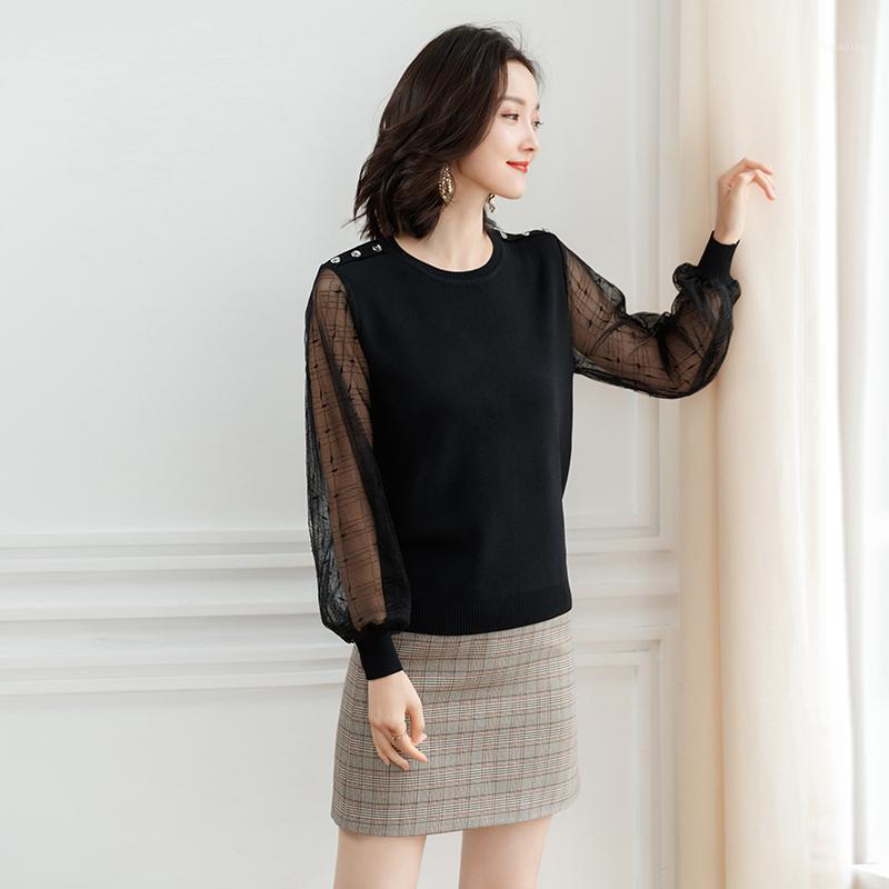 

Spring Women Linen Blouse Korean Style Ladies O-neck Long Chiffon Sleeve Shirt Women's Blouses & Shirts, Black