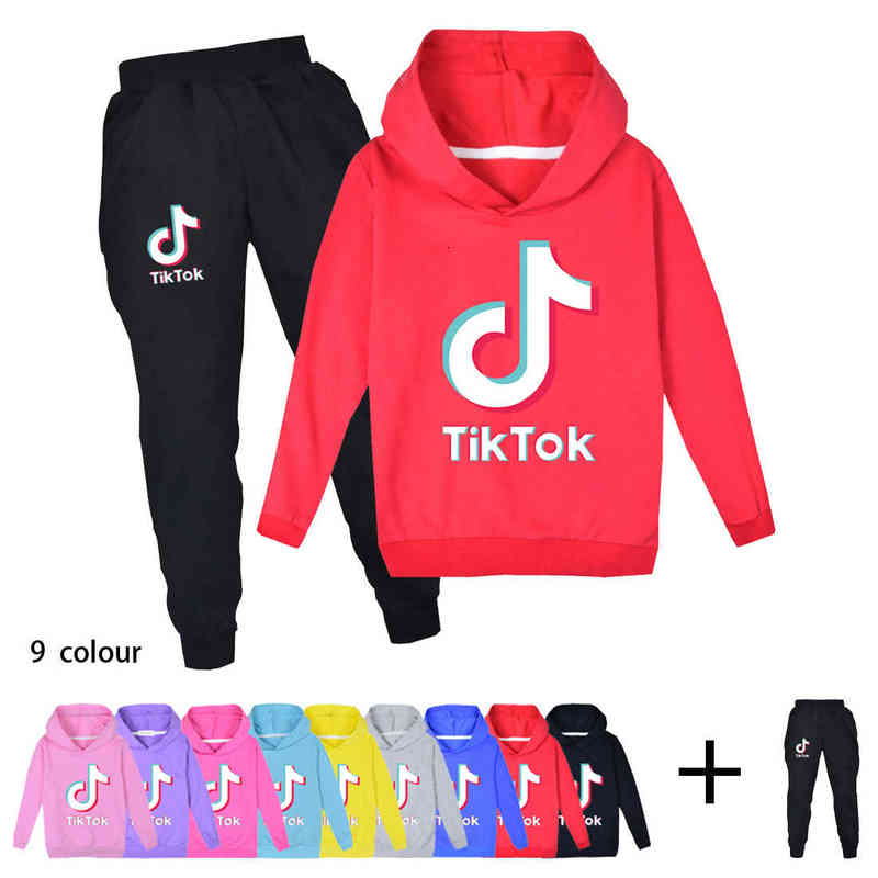 Tiktok tiktok middle and large children's casual sweater set men's and women's hat shirt sweater pants ct70-image-764651900