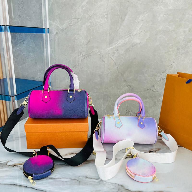 

Womens Crossbody Shoulder Bag Gradient Color Way Graphic Oversize Motif Printed Leather Designer Travel Pillow Bag Versatile Classic Lady Handbag Purse Tote Sac, #1