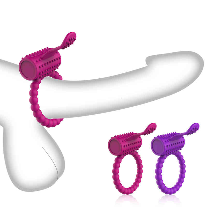 Toys Vibrator Sex Massager Toy Silicone Vibrating Penis Rings Time Delay Ejaculation Dick Cock Ring Male Masturbator Adult for Men Erotic Product-image-791896159
