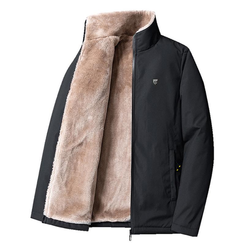 

Men's Jackets Plus Size Winter Padded Fleece Warm Parkas Coat Solid Casual Zipper JacketMen's, Gray
