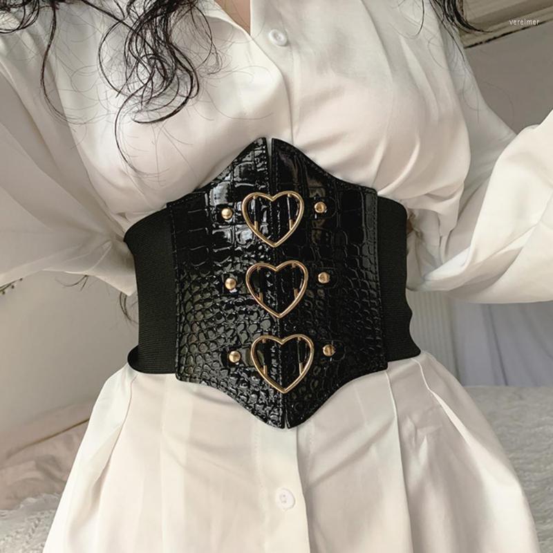 

Women' Blouses & Shirts Women Bustier Solid Color Push Up Slim Heart Black Elastic Wide Body Waistband For DatingWomen' Vere22