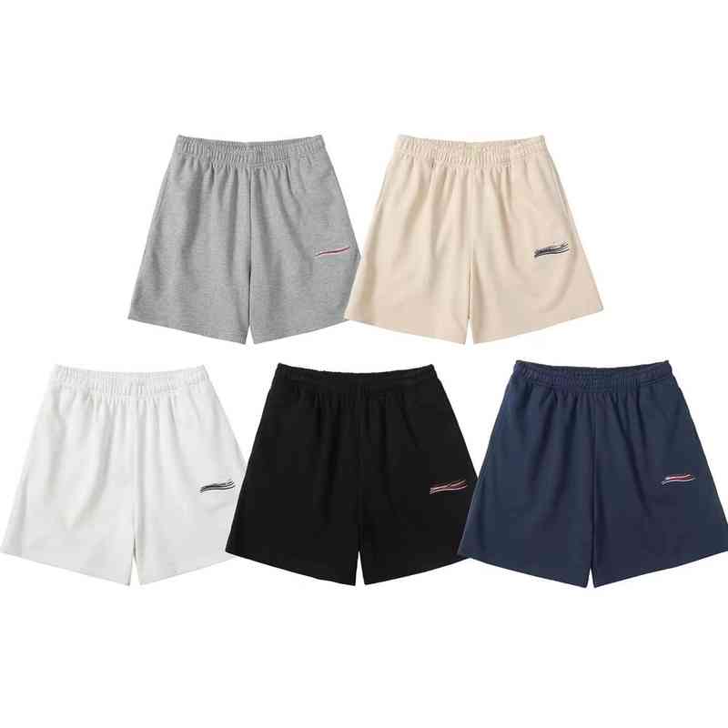 

New Paris Cola embroidered thick straight and textured mens shorts are made of protective clothing materials Balenciga Balanciagas, White