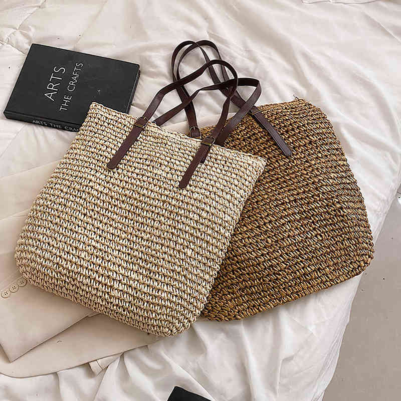 Grande capacité femmes paille sacs à main de haute qualité dames fourre-tout sacs de messager mode femme épaule sac de voyage décontracté sac de