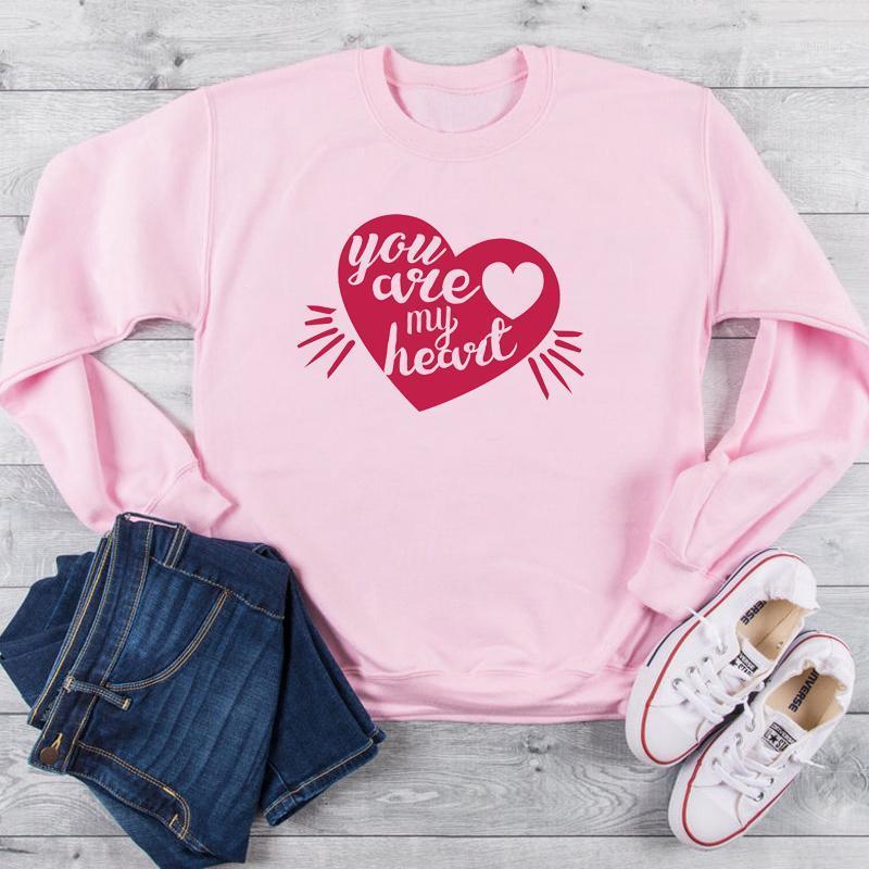 

Valentines Day You Are My Heart Graphic Women Fashion Cotton Casual Quality Holiday Gift Warmer Winter Pullovers Grunge Cute Top Women' Hoo, Pink-red txt