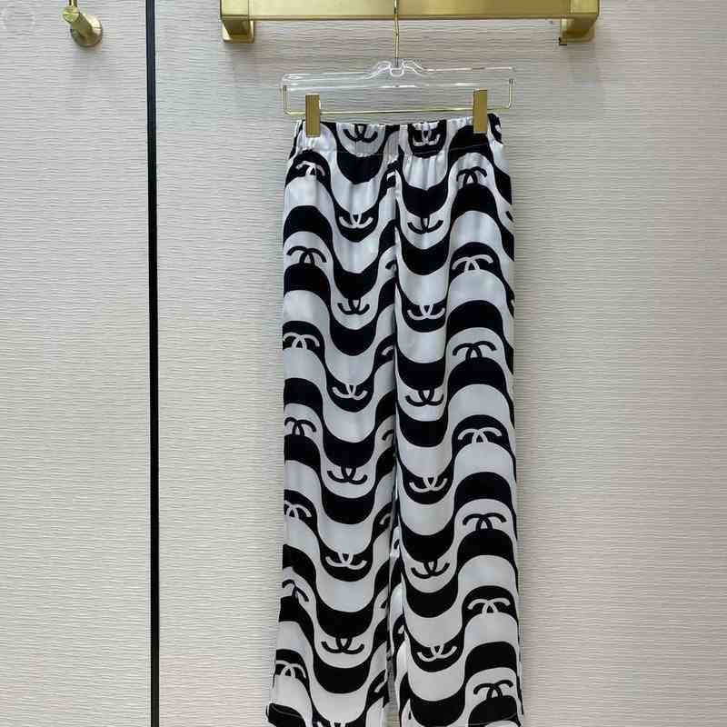 

2021 fall fashion high quality women's pants loose and comfortable wide legs back printing spiral simple outdoor leisure simples breathable, Black