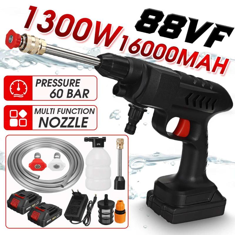 

Car Washer 1300W 88VF High Pressure Cordless Spray Water Gun 16000mAh Battery Washing Cleaning Machine For Makit 18V