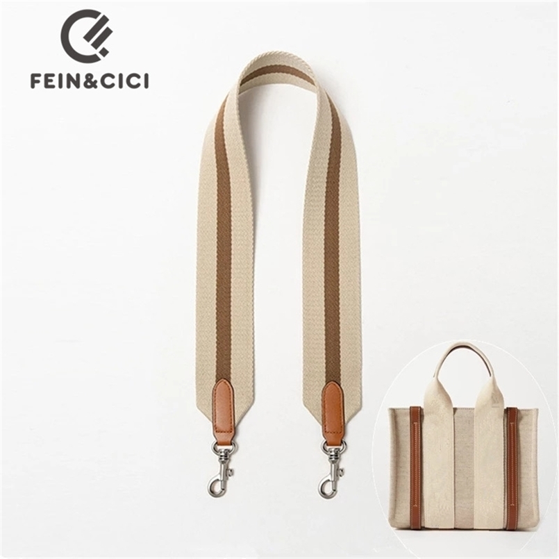 

Striped strap large width 5cm canvas strap designer messenger shoulder bag briefcase with cowskin leather bag parts accessories 220521