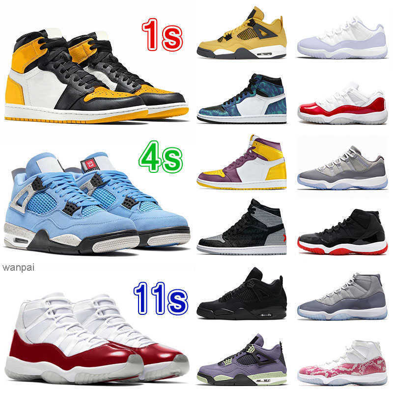 

Hotsaling Jumpman 1s 4s 11s Mens Womens Basketball Shoes 2022 Newest Jumpman1 4 11 Vintage Version Yellow Toe Brotherhood Roy OG designer shoes, L31 36-47 canvas