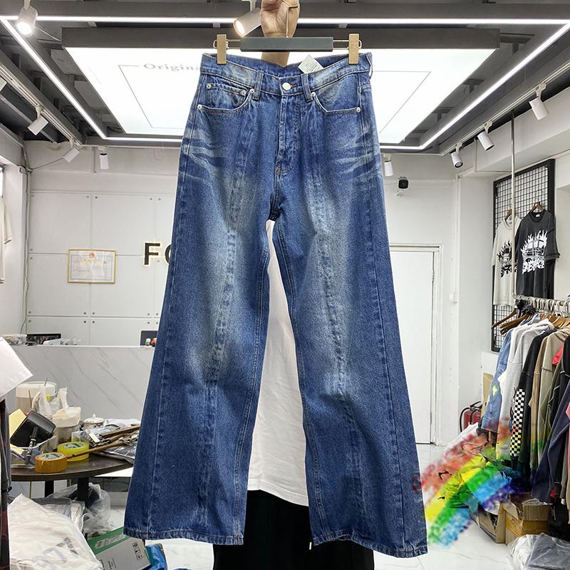 

Men's Jeans Nice Washed Heavy Fabric Men Women High Quality Embroidery Tie Dye Jean PantsMen's