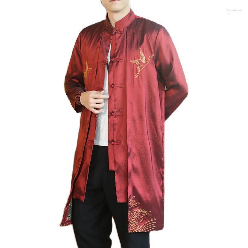 

Men's Trench Coats -5XL Long Jacket Men 2022 Chinese Style Streetwear Male Vintage Coat Windbreaker Plus Size Clothing XXXXXL Kend22, Red trench coat mens