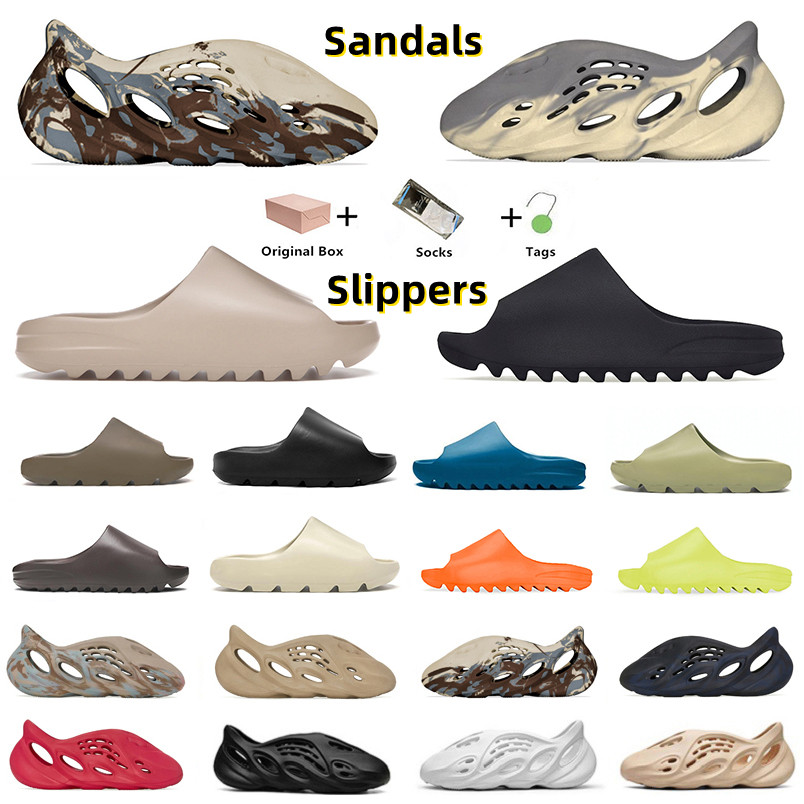 

2022 Designer Slippers Men Woman slider Vermillion Mineral Blue Onyx Pure Sandals Slide Slipper Foam Ochre RUNR Bone Resin White Desert Ararat runr slides shoe 36-47