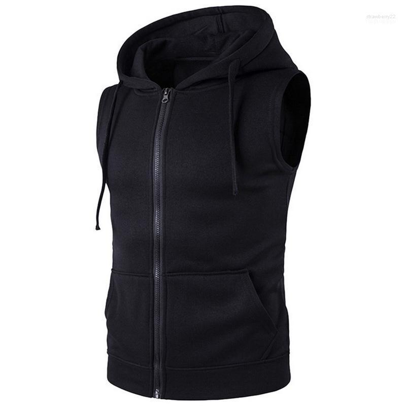 

Men' Vests MoneRffi Vest Fashion Solid Sleeveless Hoodies Cardigans Jacket Autumn Spring Zipper Pockets Mens Casual Waistcoat Tops Stra22, C1