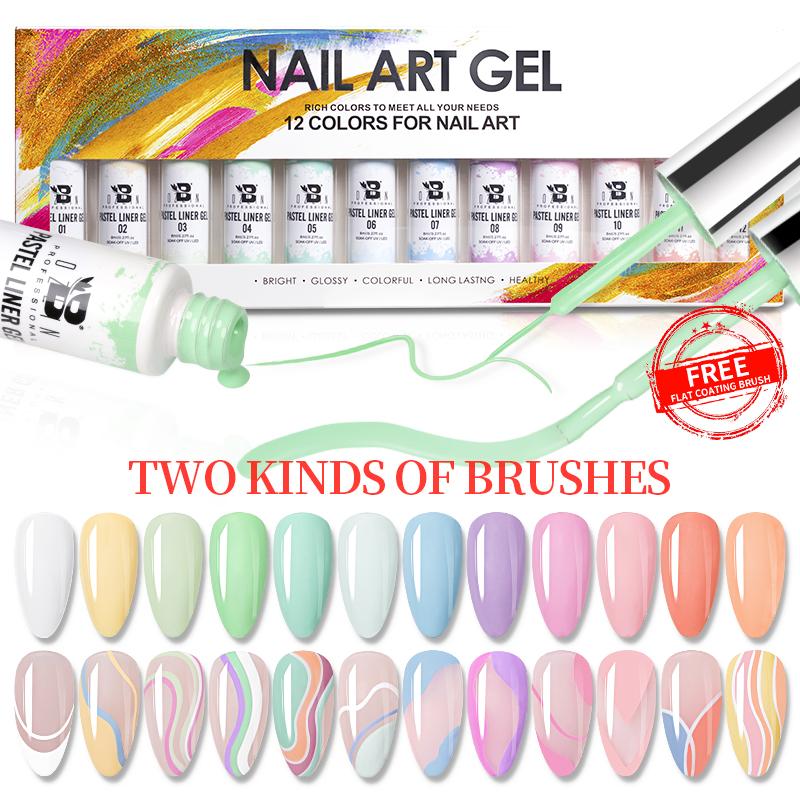 

Nail Art Kits Painting Gel Polish Pastel Liner Kit Colorful Semi Permanent Varnish Soak Off UV DIY DrawingNail KitsNail