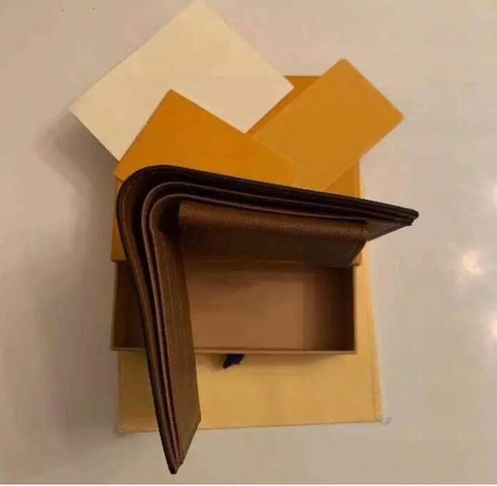 

HBP Men Holders billfold designer wallets Plaid pattern wallet high-end with box, Brown letter wallet