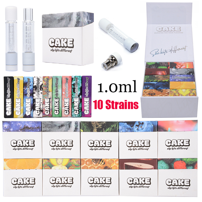 

Cake Full Glass Empty Vape Pen Cartridges Packaging Atomizers 1.0ml Carts Glass Thick Oil Wax Vaporizer E Cigarettes
