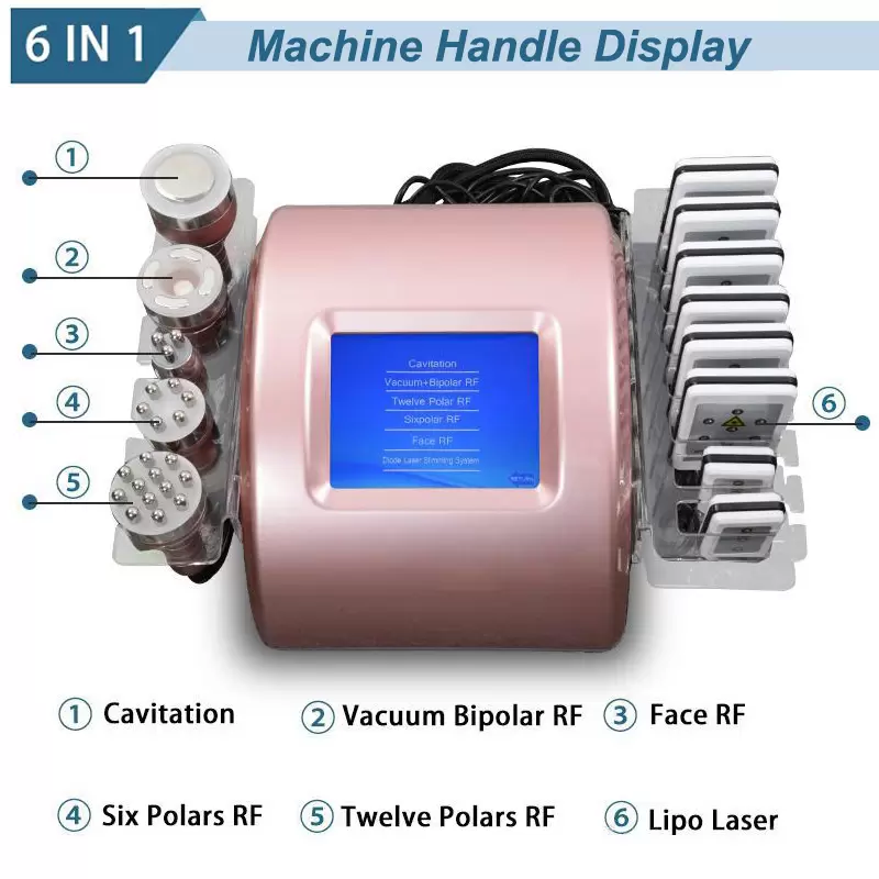 40K Ultrasonic Cavitation Body Shaping Slimming Machine 8 Pads Liposuction Lipo Laser RF Vacuum Cavi Lipolaser Skin Care Salon Spa Equipment
