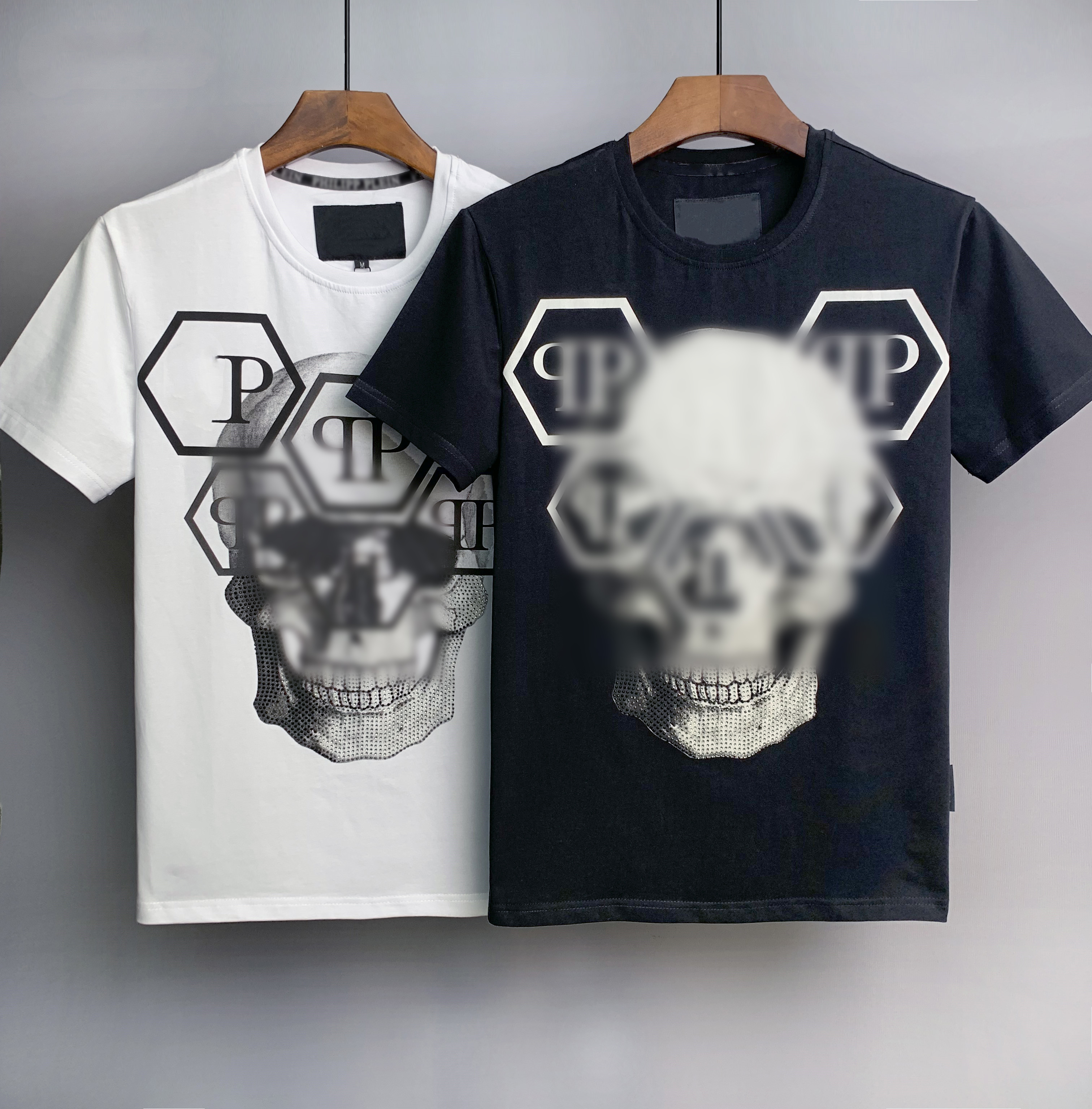 

Men designer P Skull Diamond t shirt Short sleeve Dollar Brown bear Brand tee O-Neck high Quality Skulls TShirt tees top a05